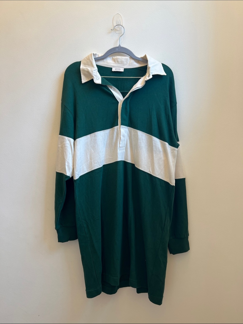 AYR "Zoe" Rugby Shirt Dress Size L in Green